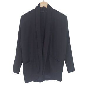 Prana Womens Black Open Front Cardigan XS Sustainable Cottagecore‎ Coastal